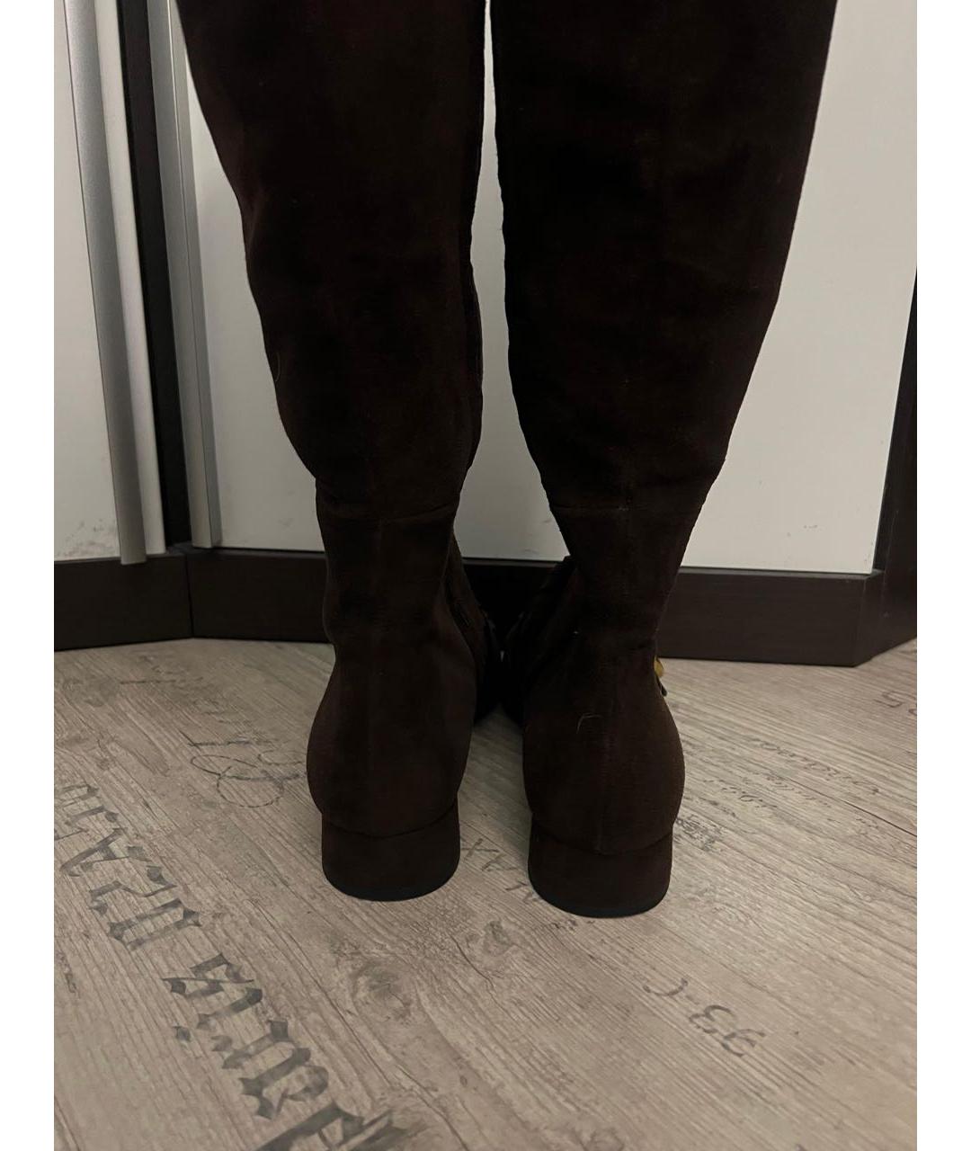 GUCCI Коричневые замшевые сапоги, фото 4