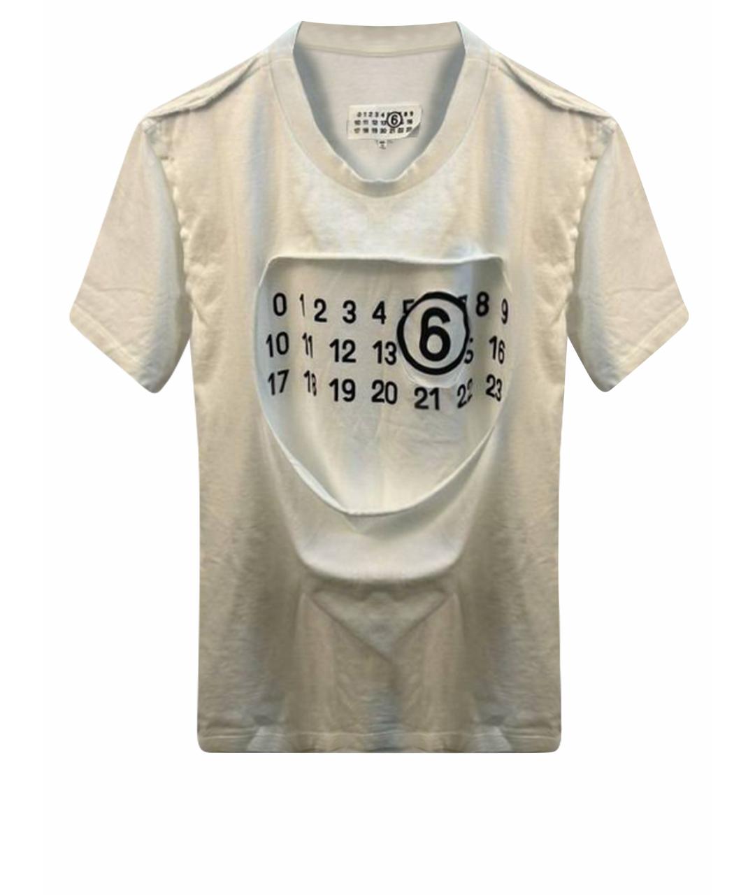 MM6 MAISON MARGIELA Белая хлопковая футболка, фото 1