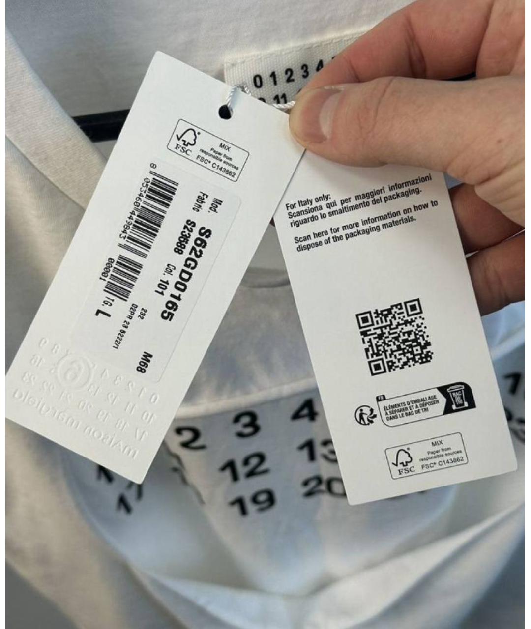 MM6 MAISON MARGIELA Белая хлопковая футболка, фото 3