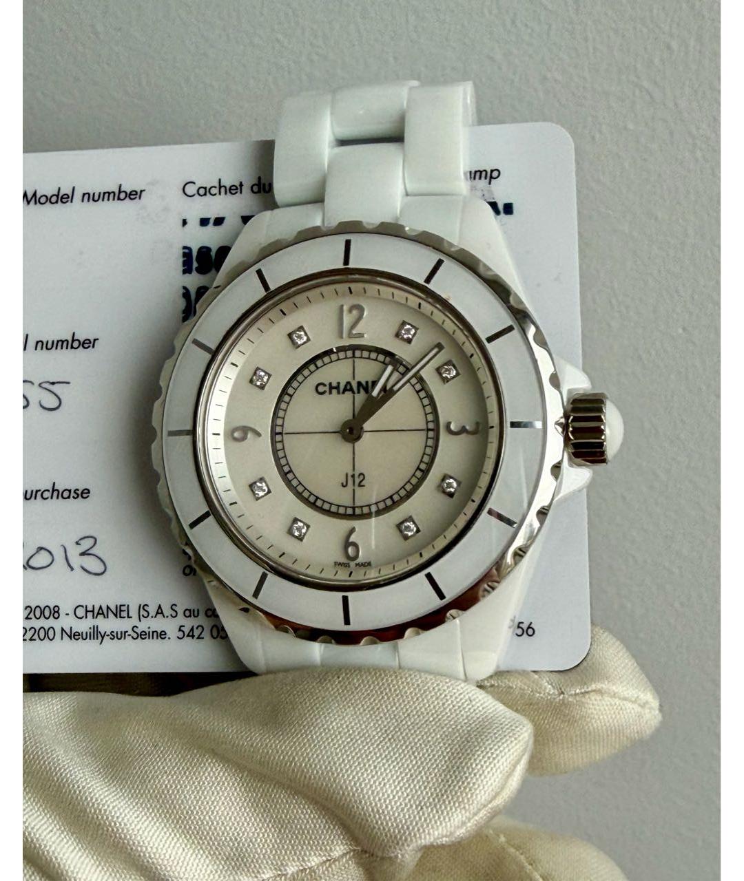 CHANEL Белые керамические часы, фото 5