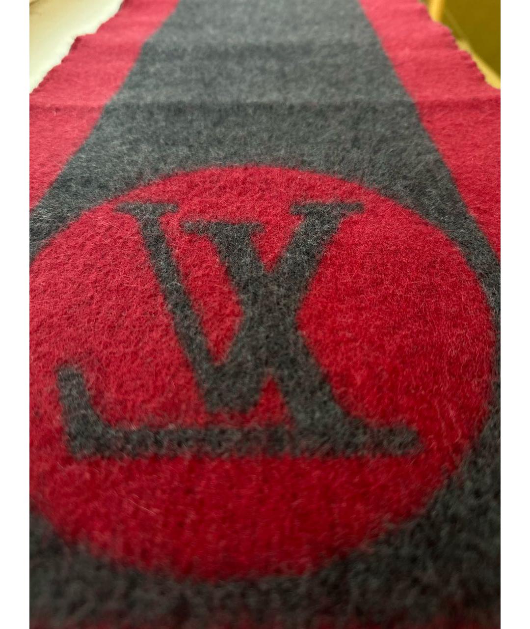 LOUIS VUITTON Серый шерстяной шарф, фото 2