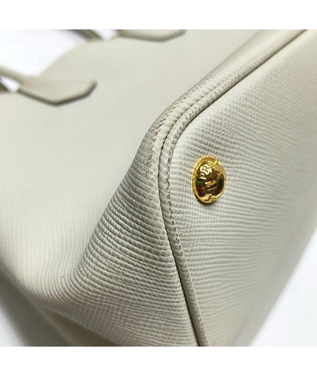 PRADA Бежевая кожаная сумка тоут, фото 7