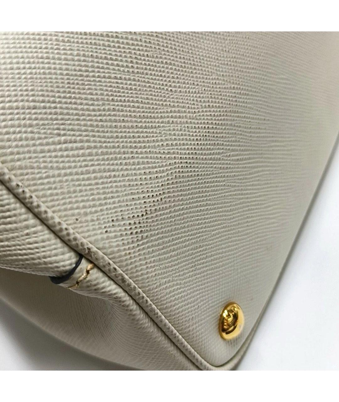 PRADA Бежевая кожаная сумка тоут, фото 8