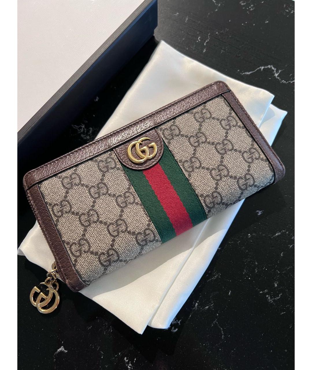GUCCI Бежевый кошелек из искусственной кожи, фото 3