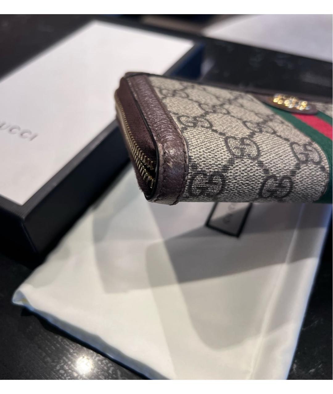 GUCCI Бежевый кошелек из искусственной кожи, фото 8