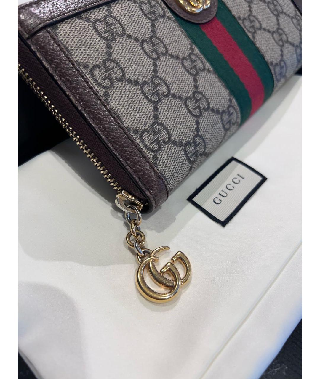 GUCCI Бежевый кошелек из искусственной кожи, фото 7