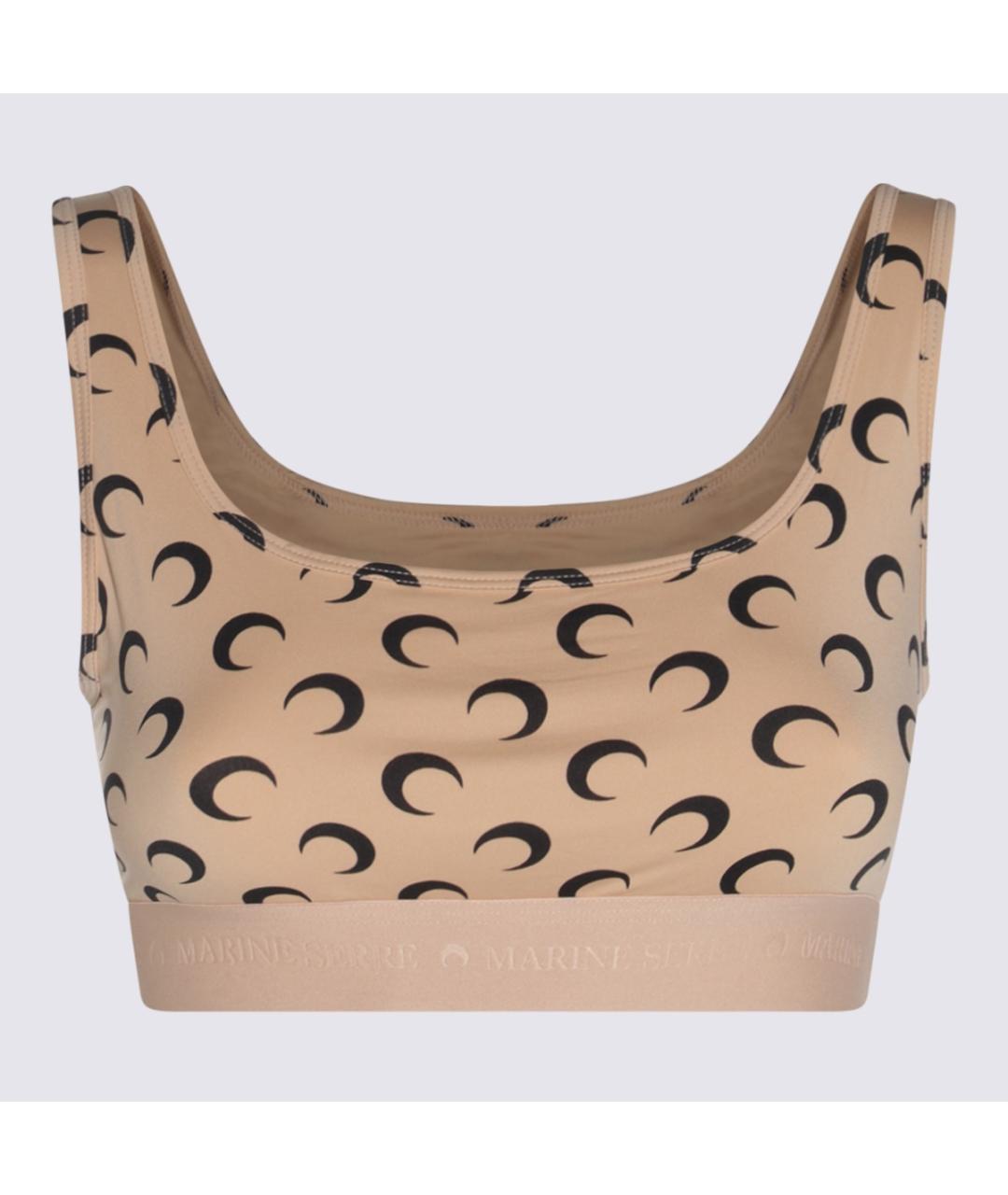 MARINE SERRE Коричневая полиамидовая майка, фото 3