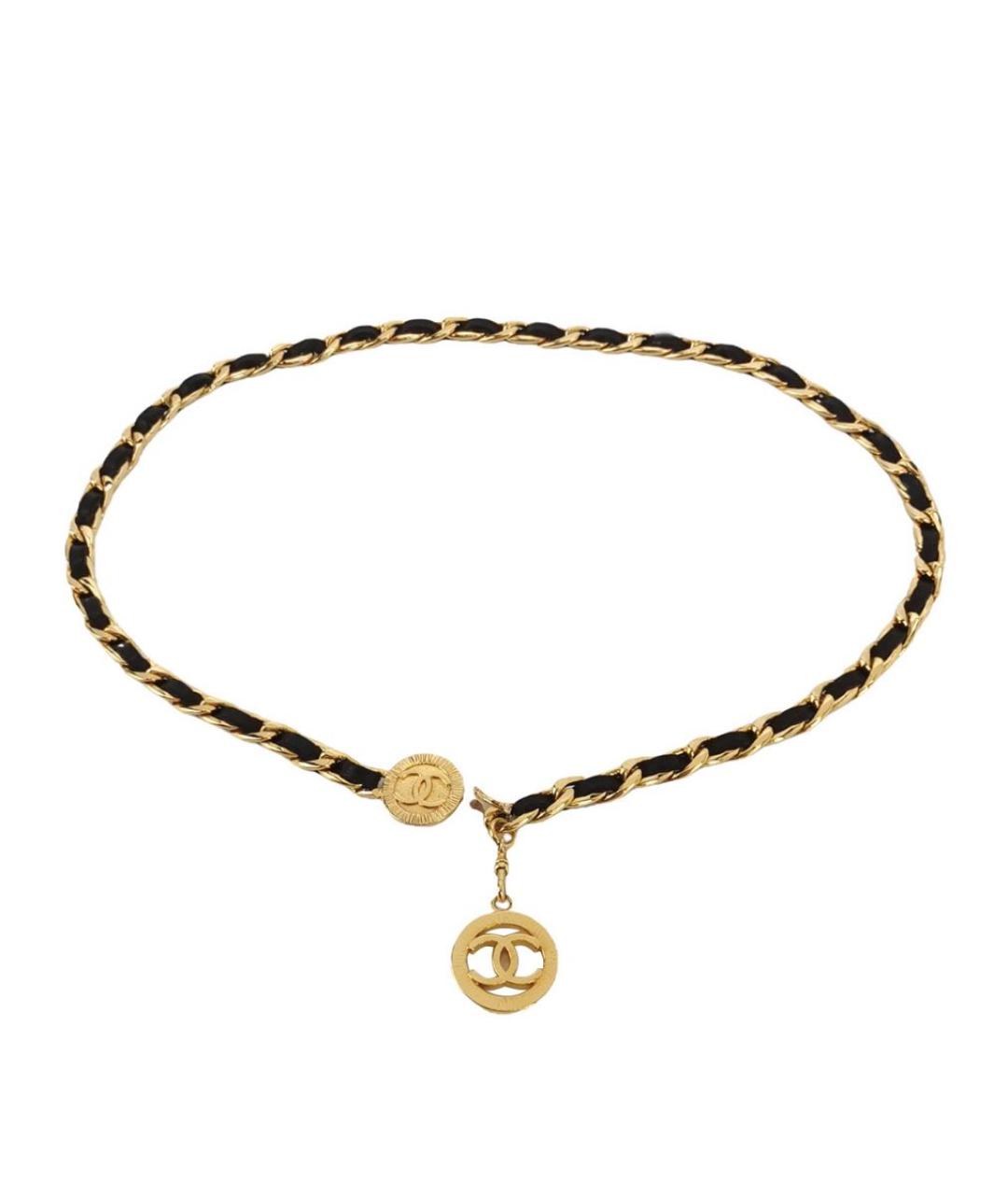 CHANEL Золотой пелетеный ремень, фото 1