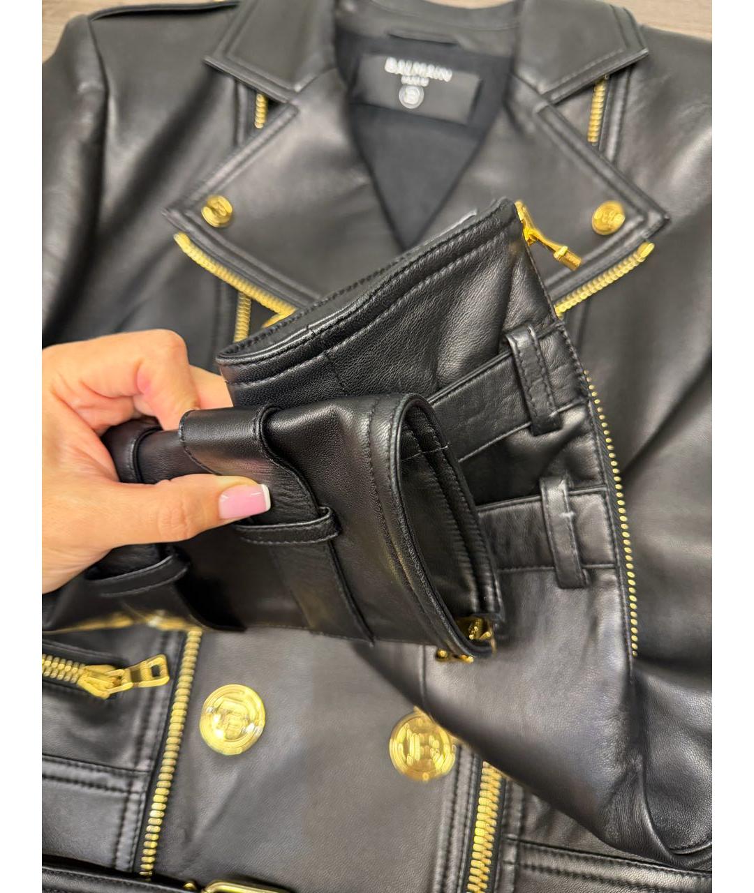 BALMAIN Черная кожаная куртка, фото 7