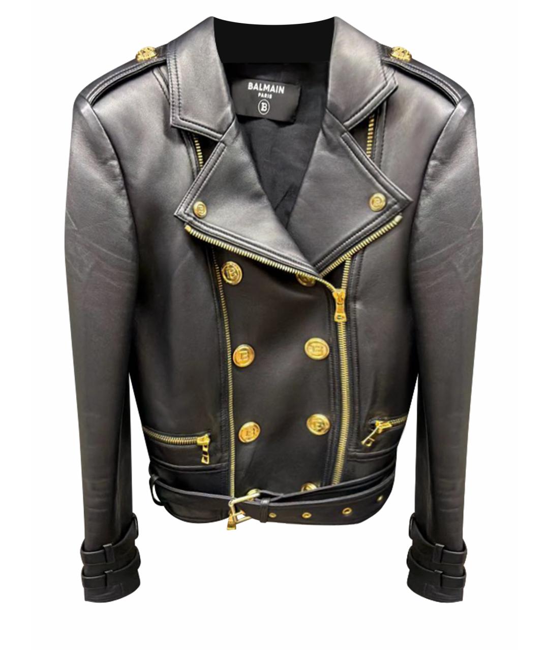 BALMAIN Черная кожаная куртка, фото 1