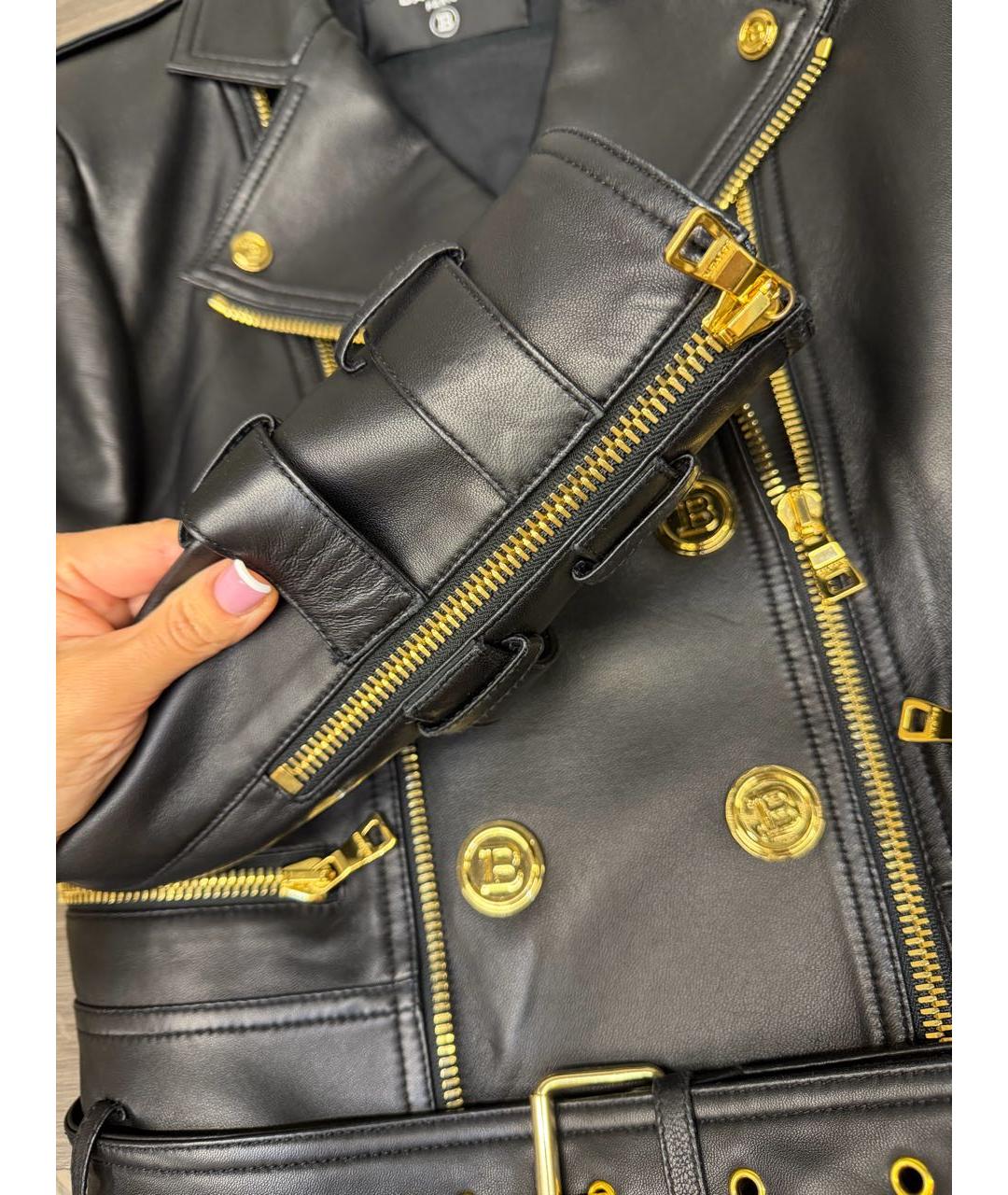 BALMAIN Черная кожаная куртка, фото 6