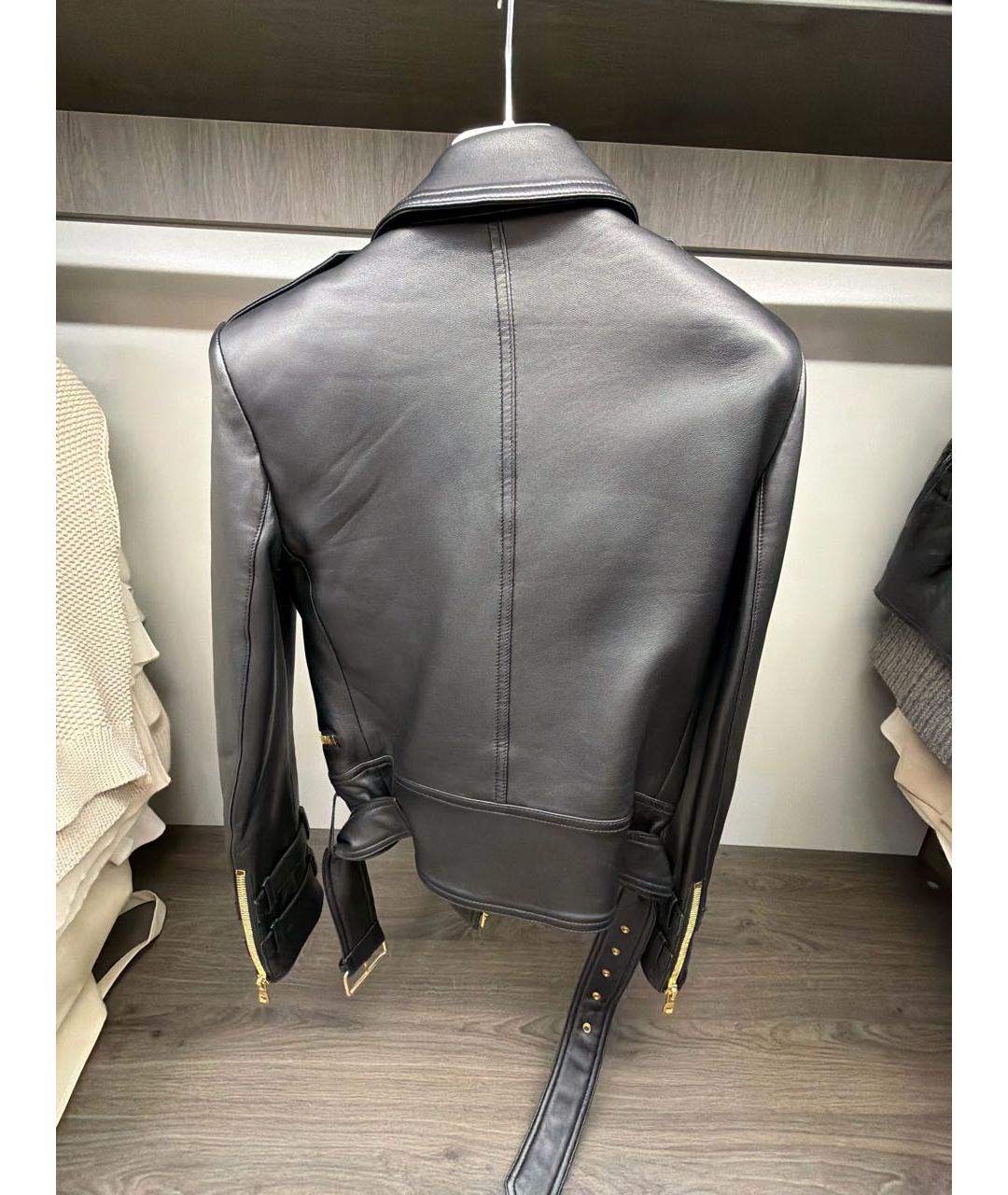 BALMAIN Черная кожаная куртка, фото 2