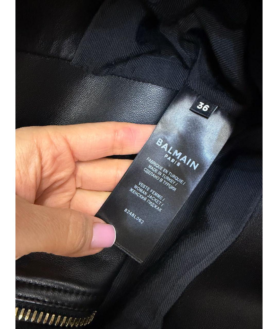 BALMAIN Черная кожаная куртка, фото 8