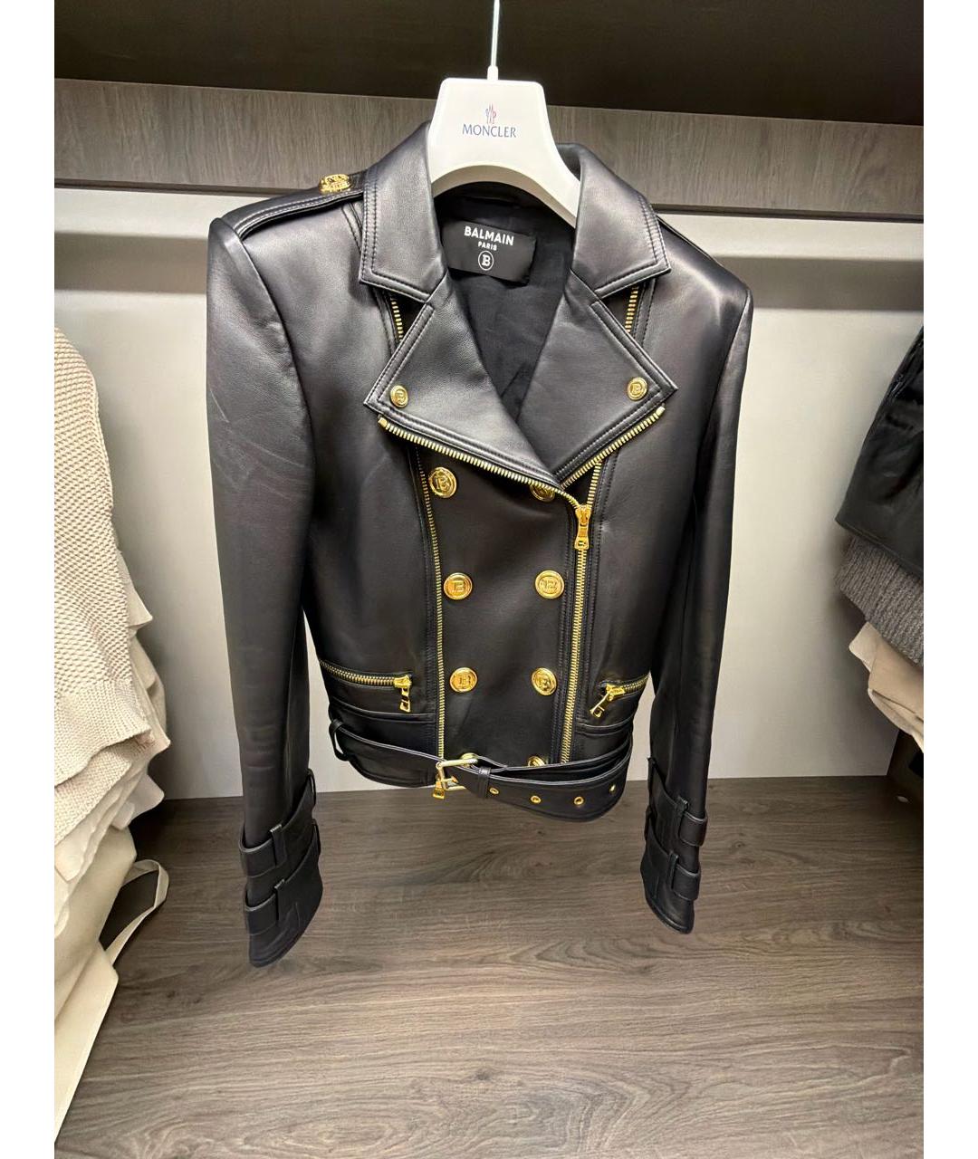 BALMAIN Черная кожаная куртка, фото 9