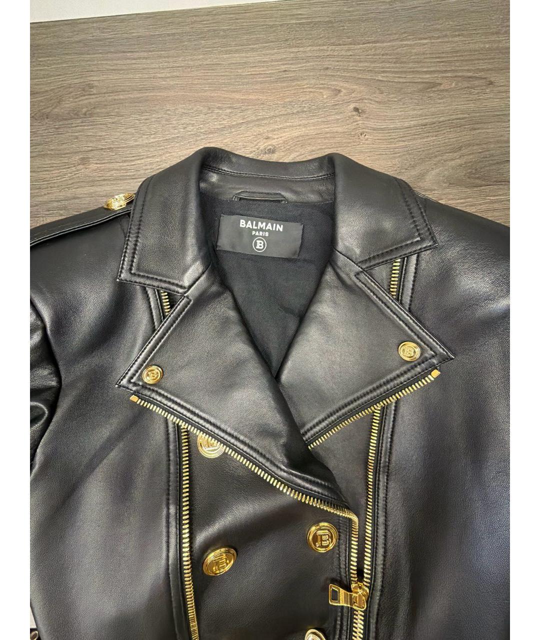 BALMAIN Черная кожаная куртка, фото 3