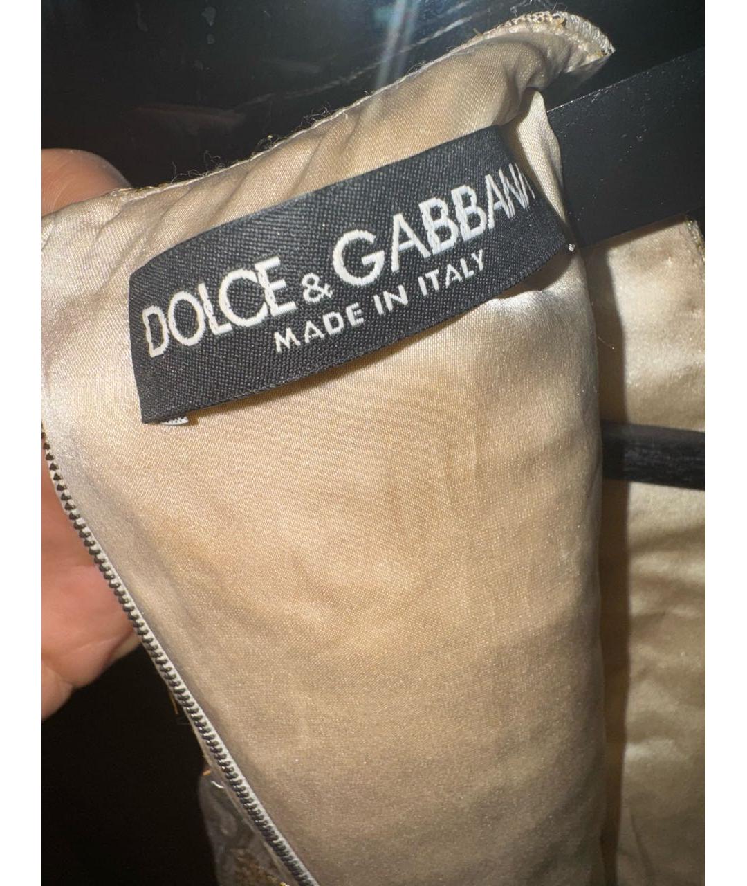 DOLCE&GABBANA Золотое коктейльное платье, фото 5