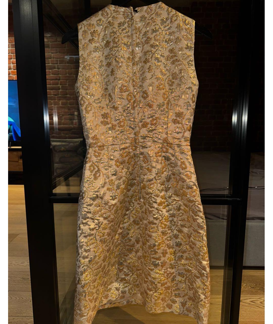 DOLCE&GABBANA Золотое коктейльное платье, фото 2
