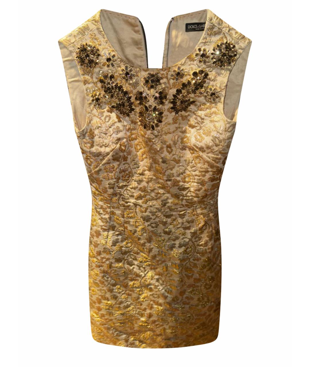 DOLCE&GABBANA Золотое коктейльное платье, фото 1