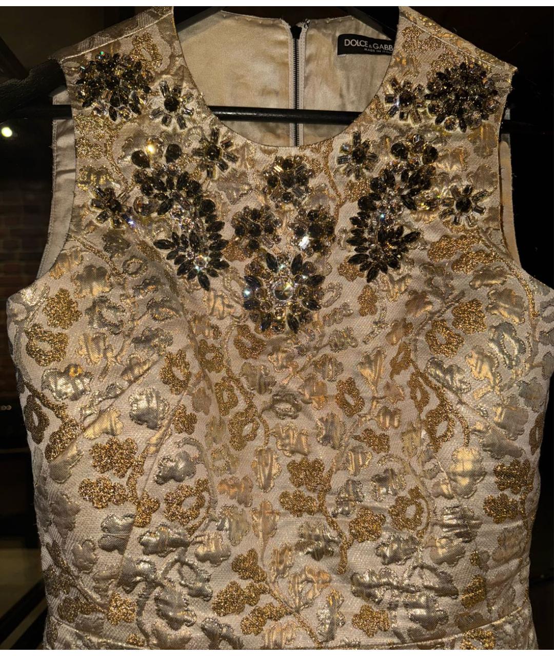 DOLCE&GABBANA Золотое коктейльное платье, фото 4
