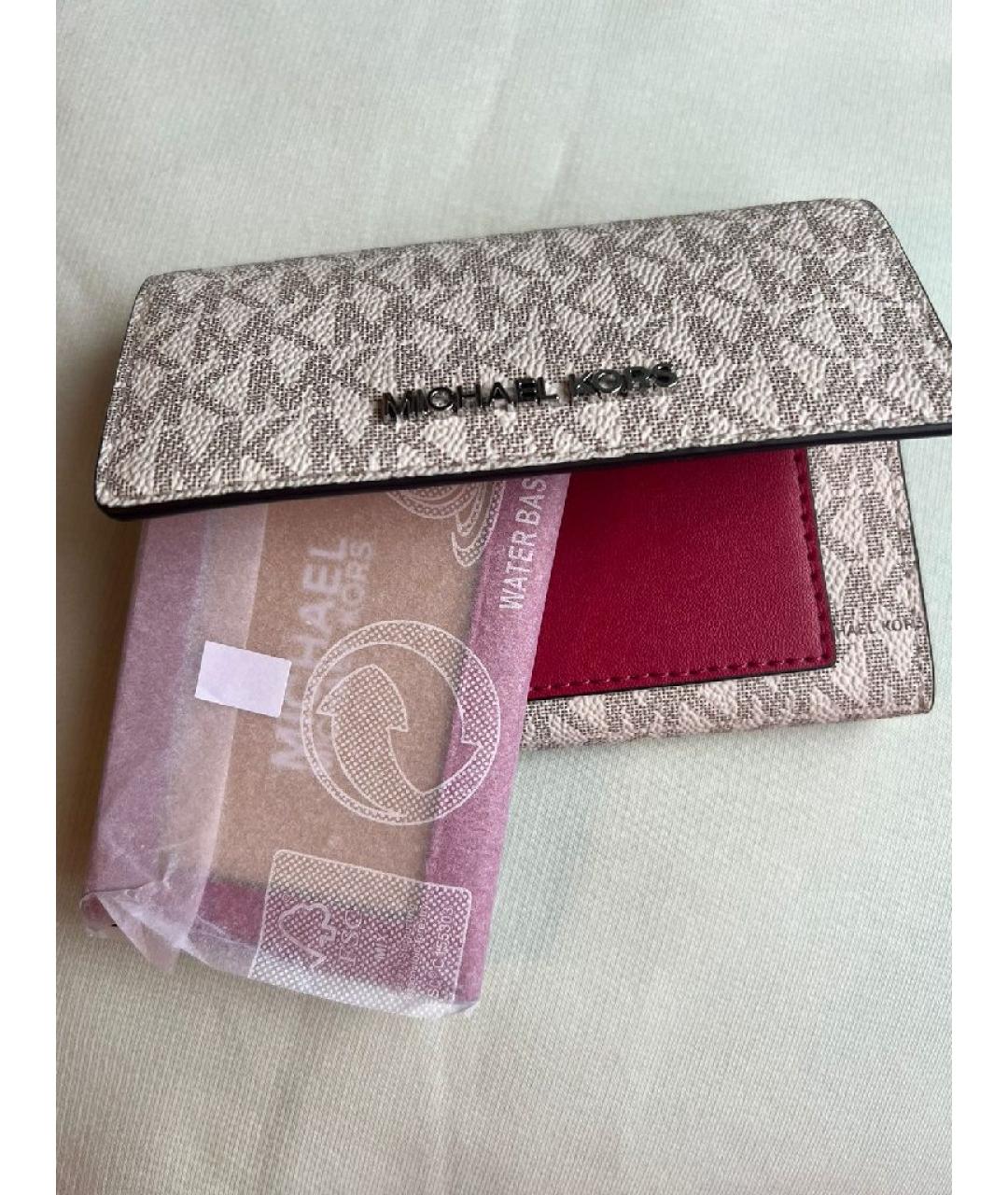 MICHAEL KORS Бежевый кошелек из искусственной кожи, фото 9