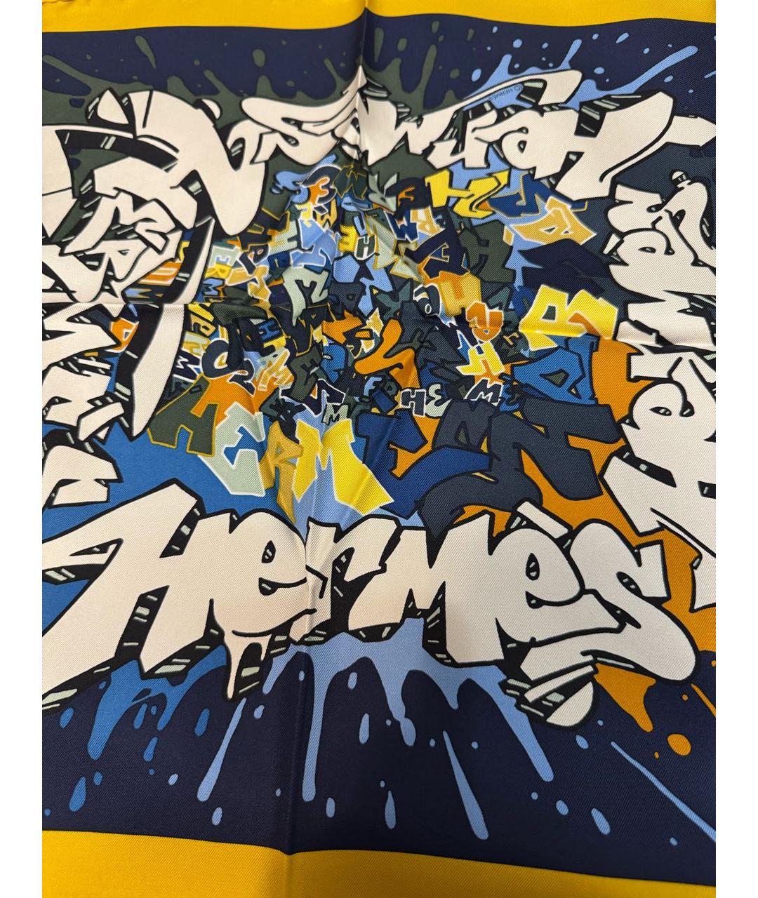 HERMES Синий шелковый платок, фото 3