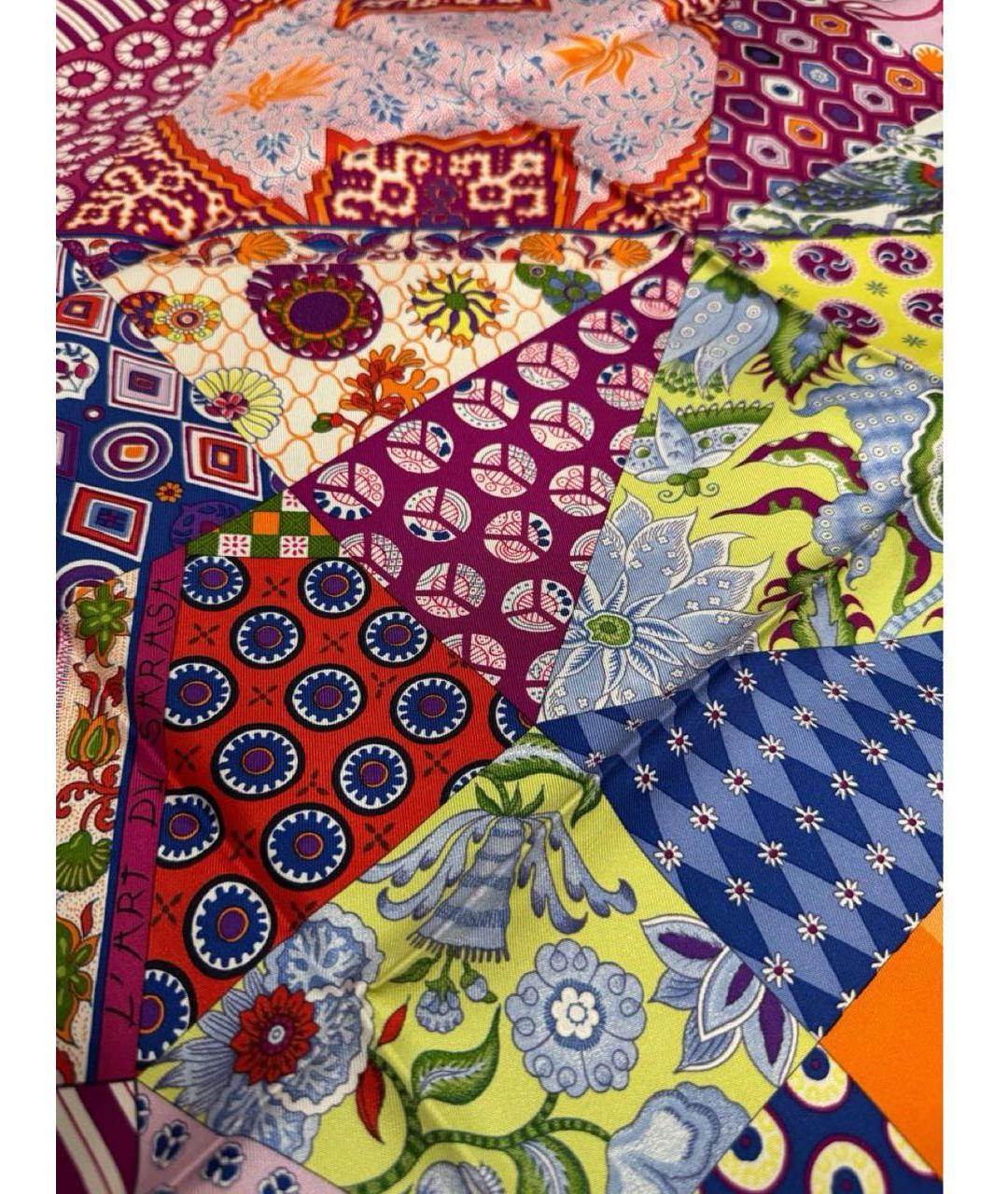 HERMES Мульти шелковый платок, фото 3