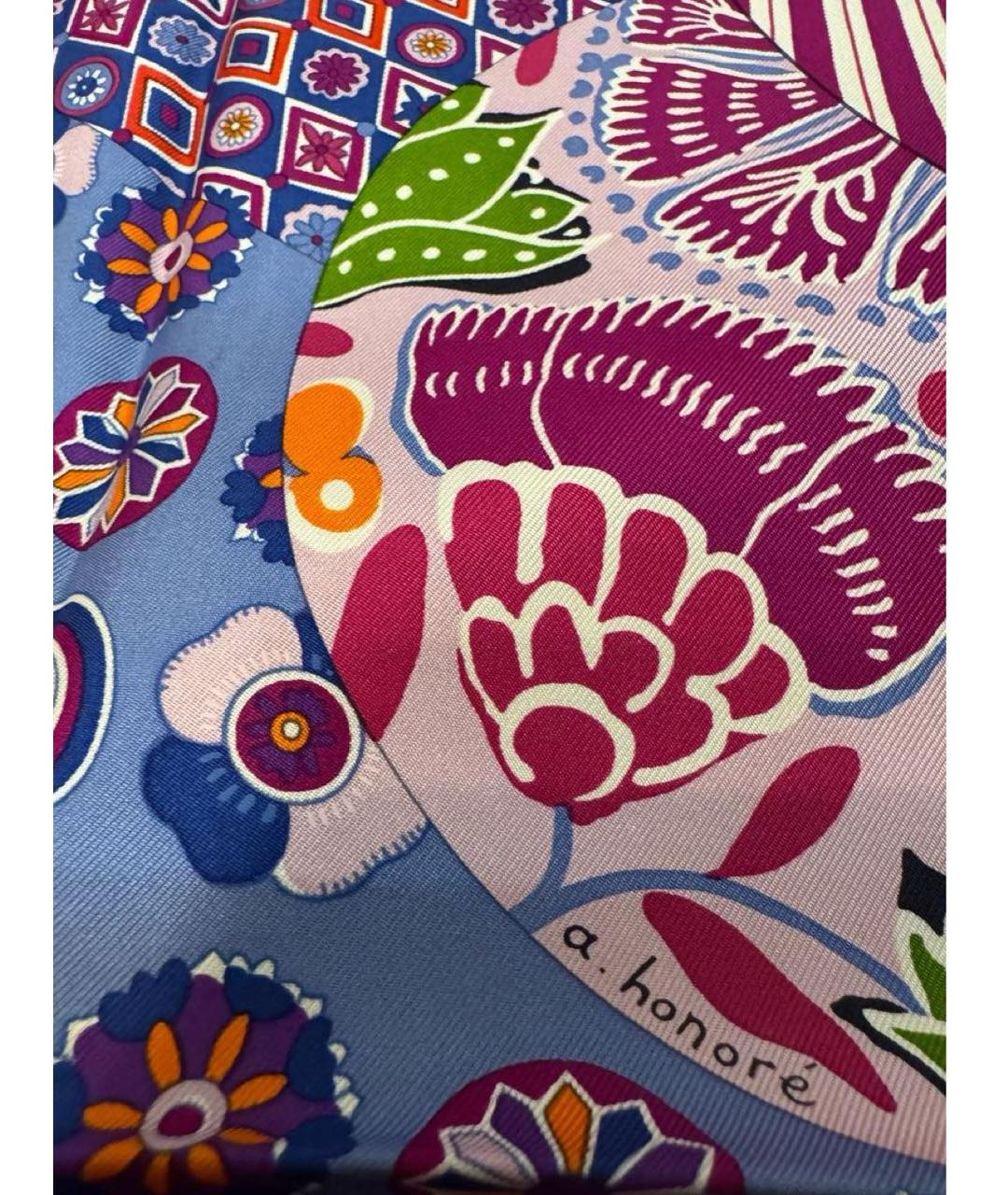 HERMES Мульти шелковый платок, фото 4