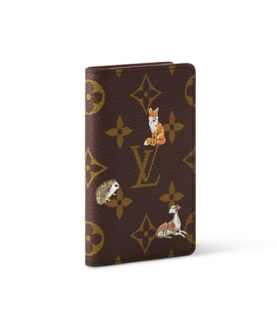 LOUIS VUITTON Коричневый кожаный кошелек, фото 2