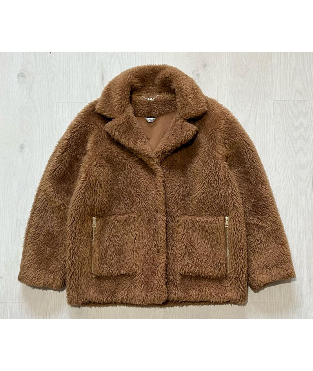 LIU JO Коричневая полиэстеровая шуба, фото 8