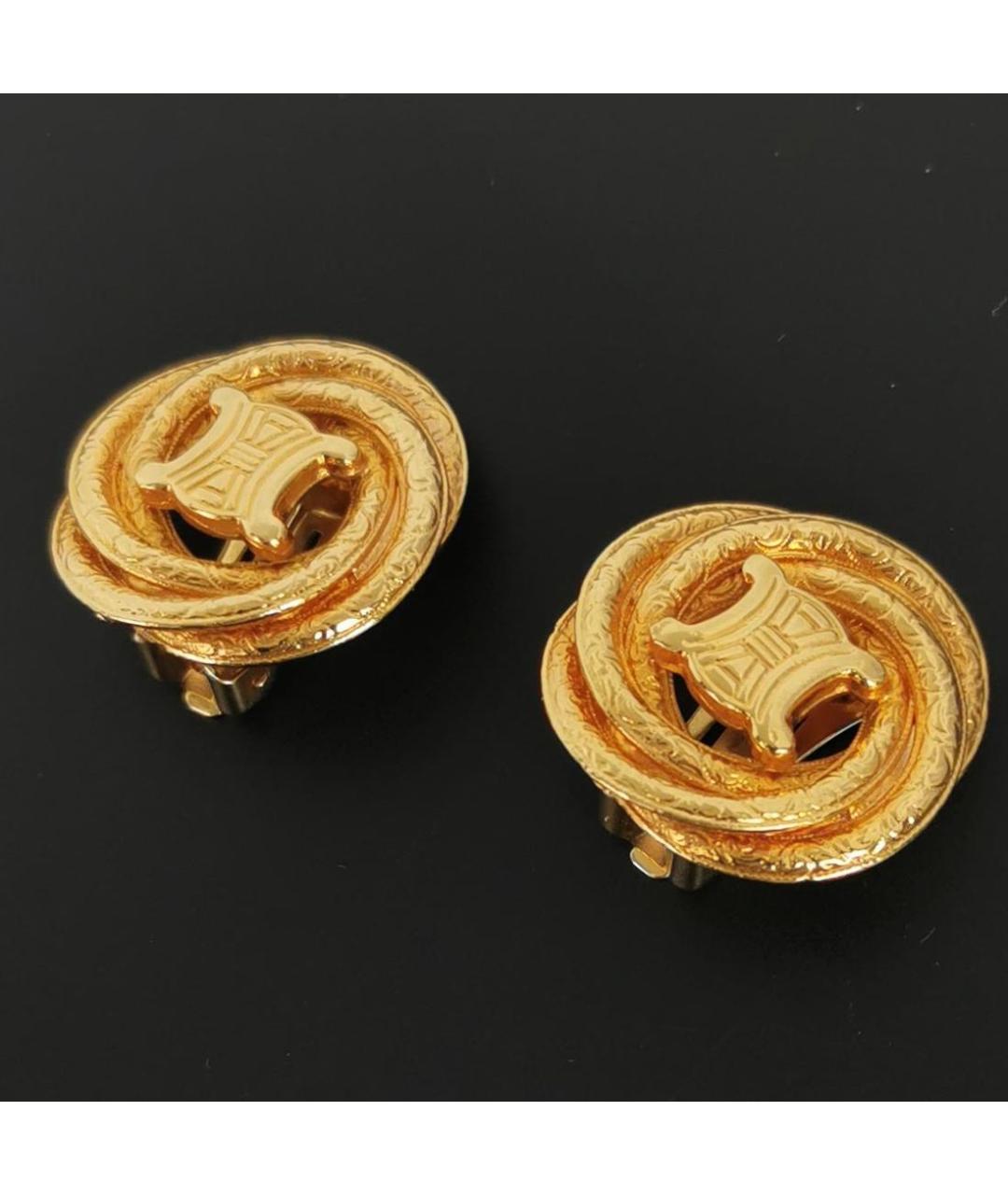 CELINE Золотые металлические клипсы, фото 5