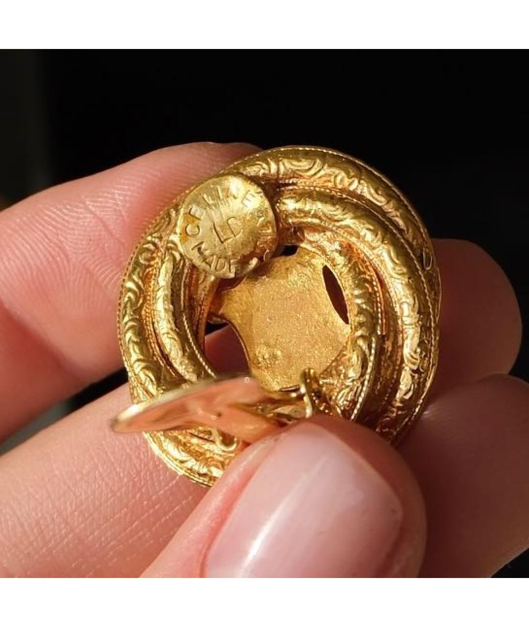 CELINE Золотые металлические клипсы, фото 7