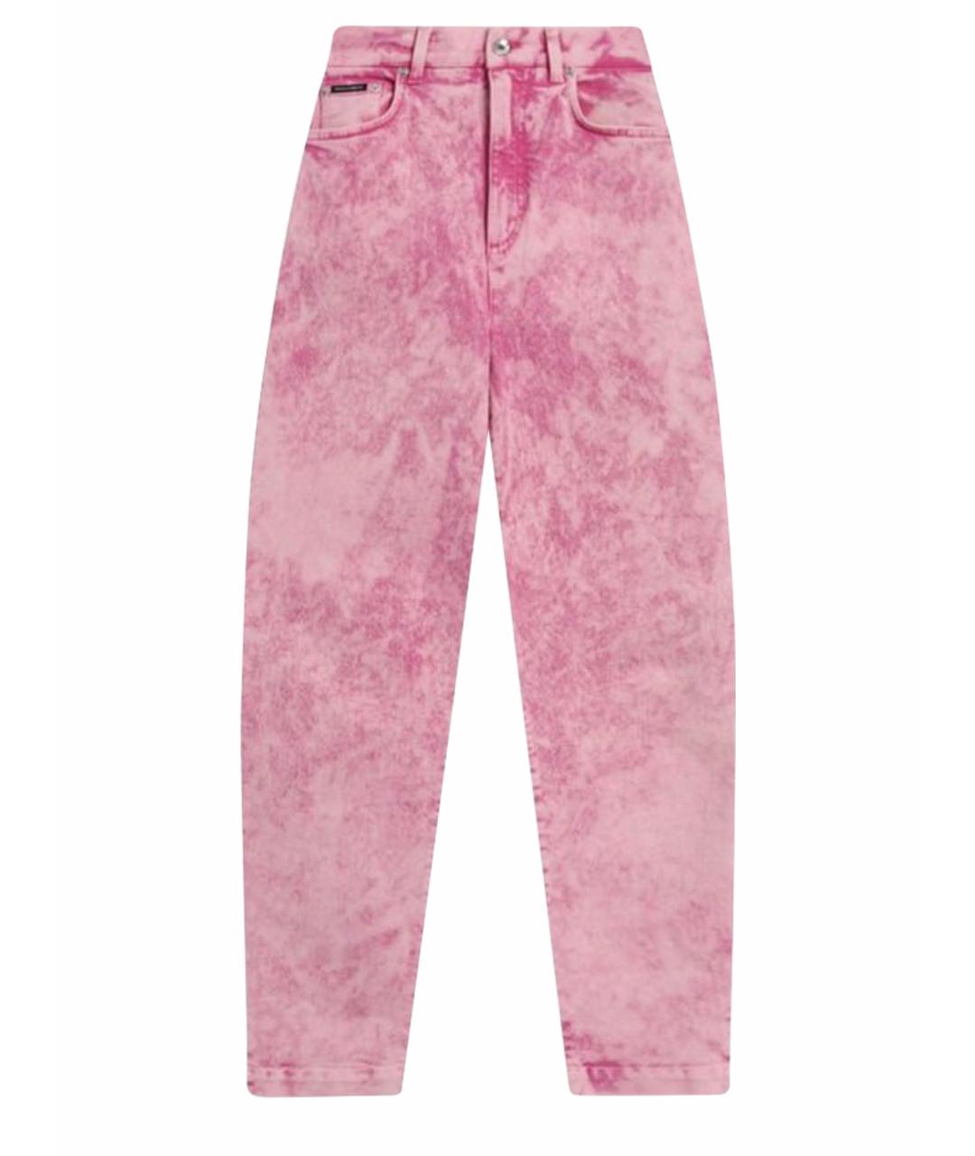 DOLCE&GABBANA Розовые хлопковые джинсы слим, фото 1