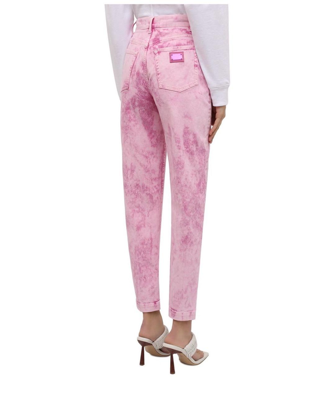 DOLCE&GABBANA Розовые хлопковые джинсы слим, фото 4