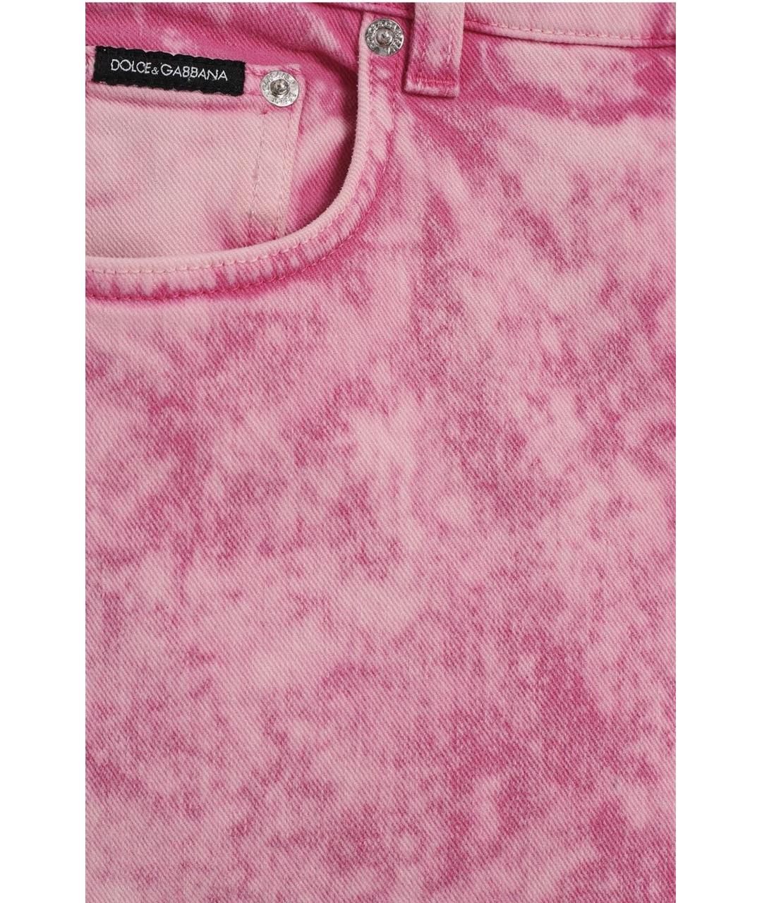 DOLCE&GABBANA Розовые хлопковые джинсы слим, фото 7