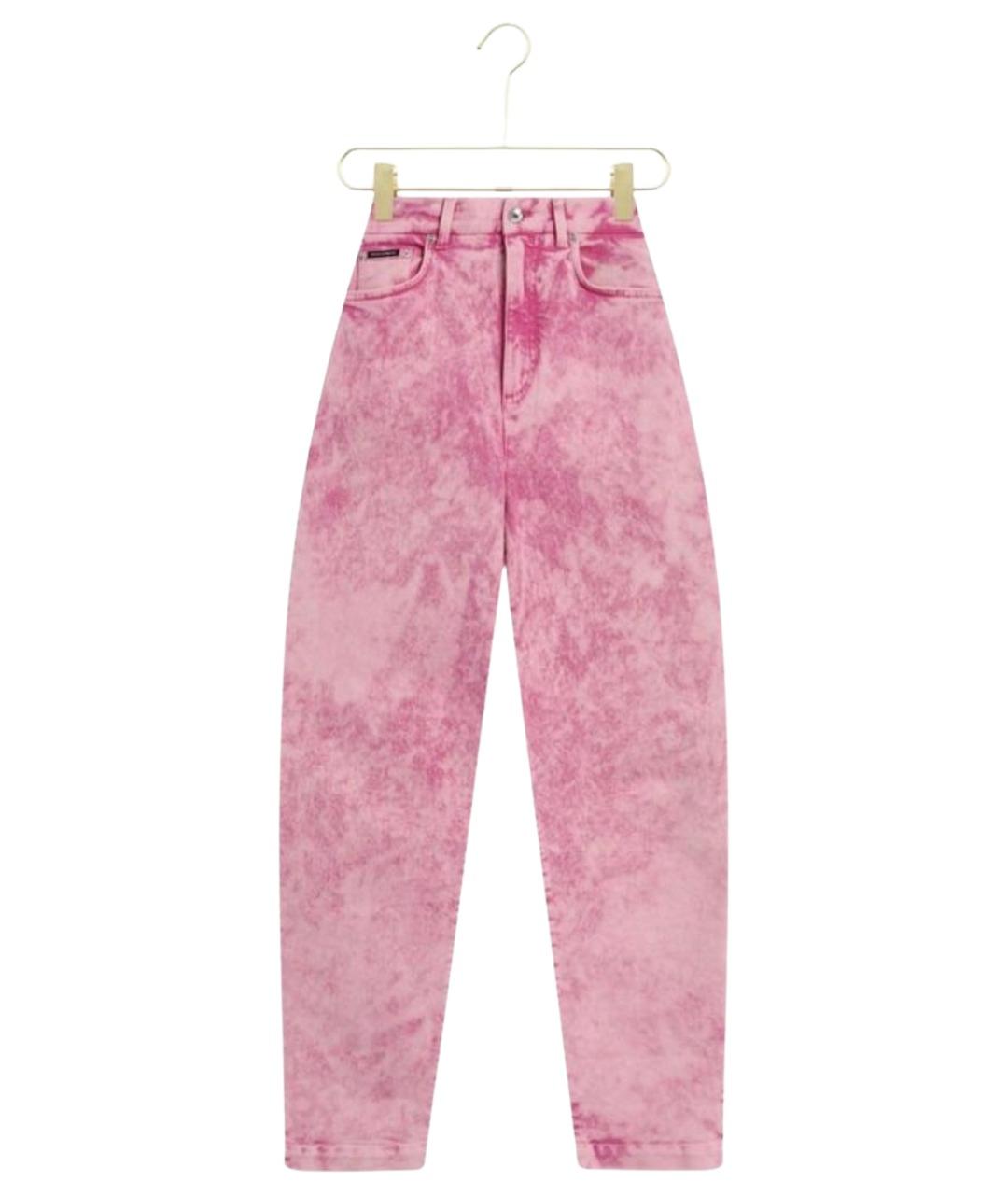 DOLCE&GABBANA Розовые хлопковые джинсы слим, фото 9