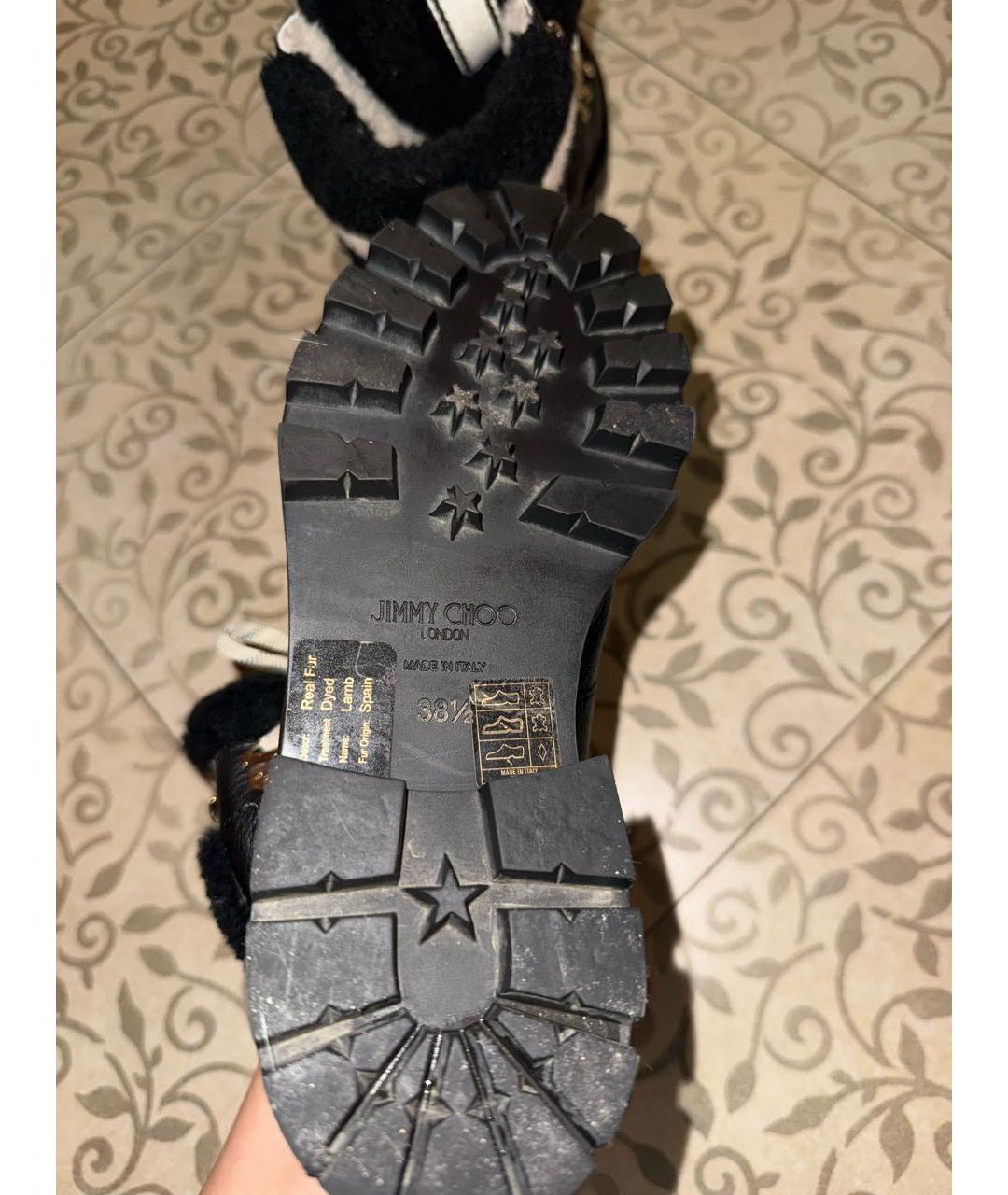 JIMMY CHOO Черные кожаные ботинки, фото 5