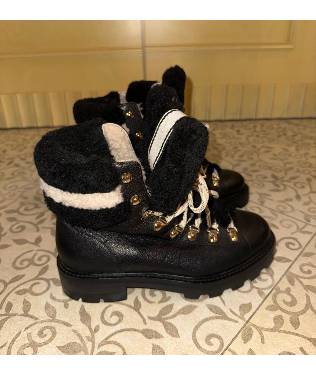 JIMMY CHOO Черные кожаные ботинки, фото 9