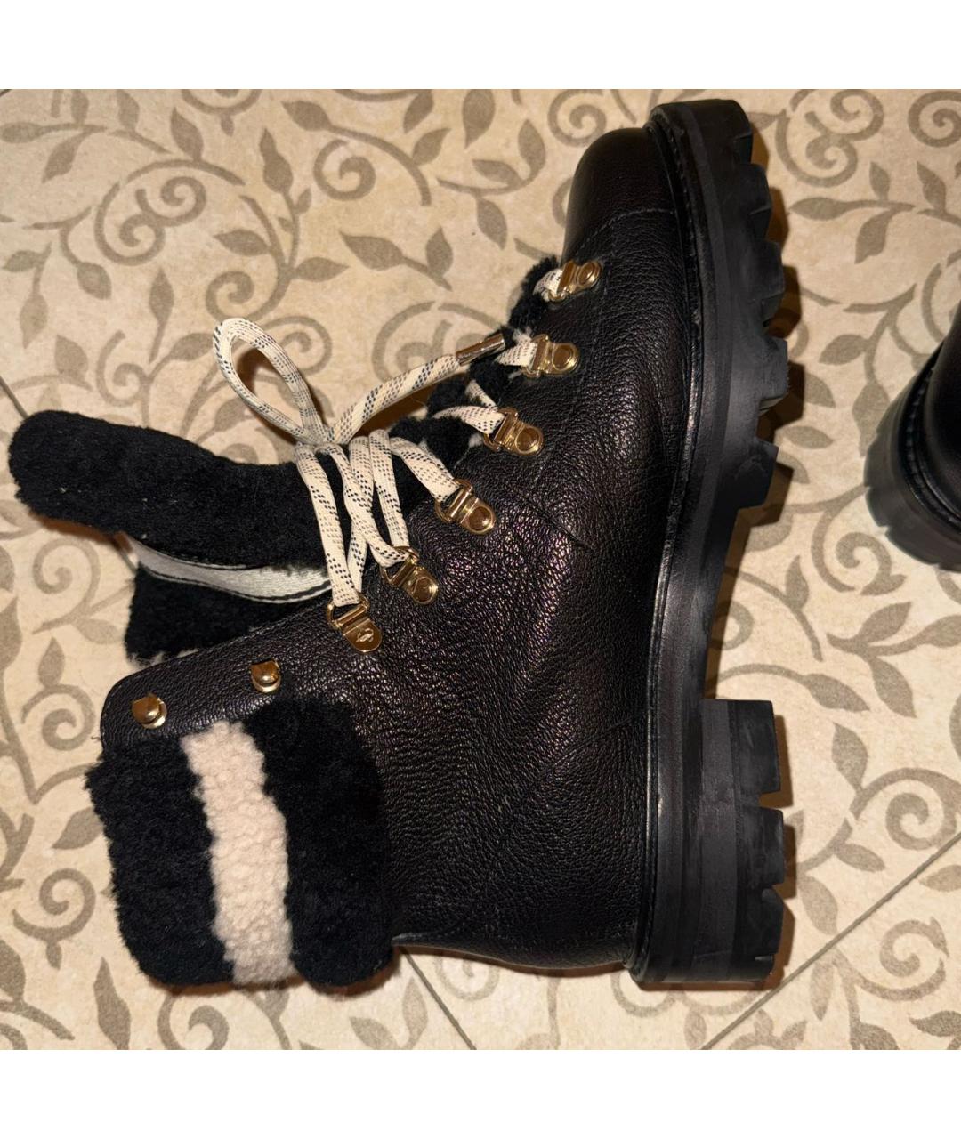 JIMMY CHOO Черные кожаные ботинки, фото 7