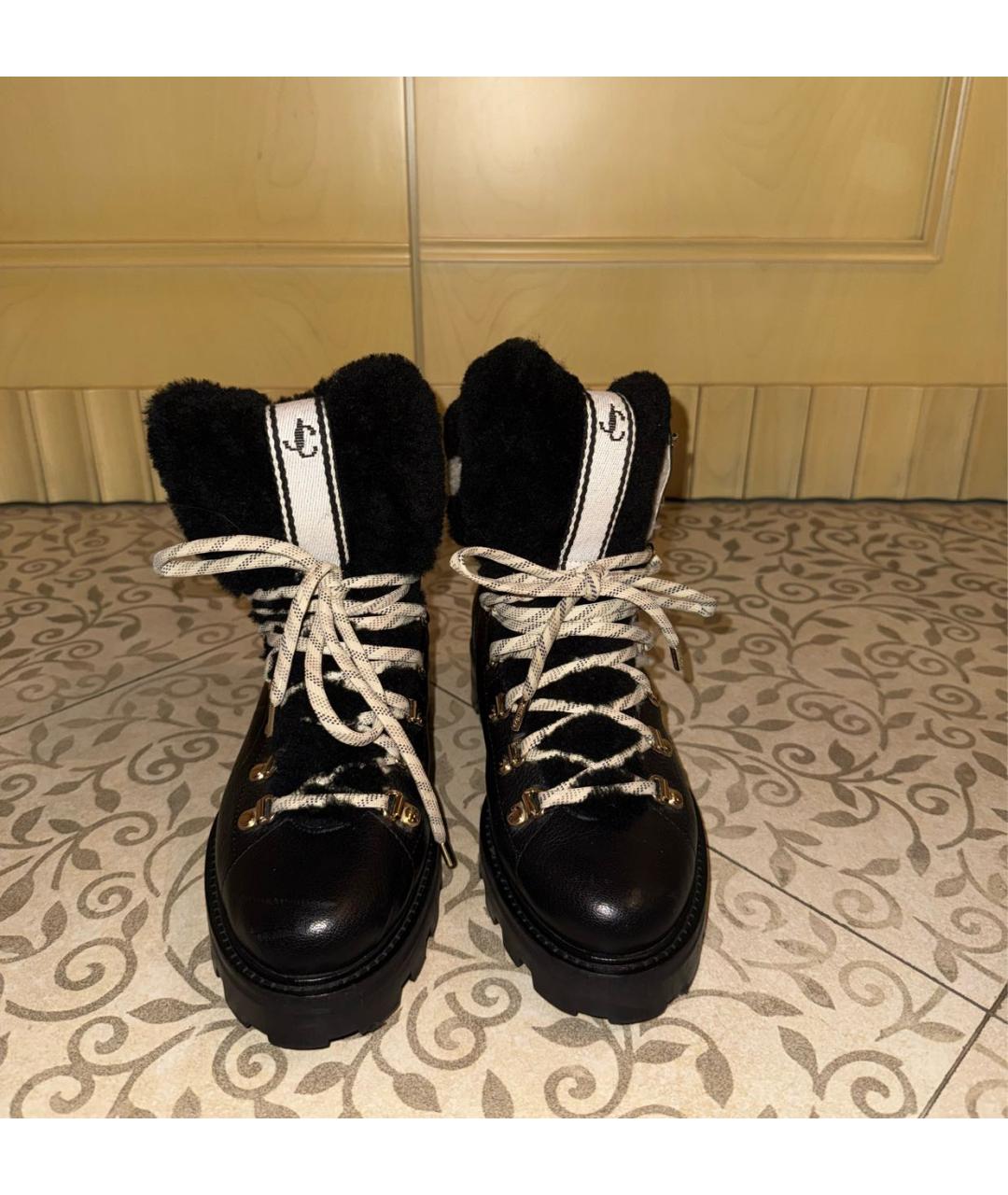 JIMMY CHOO Черные кожаные ботинки, фото 2