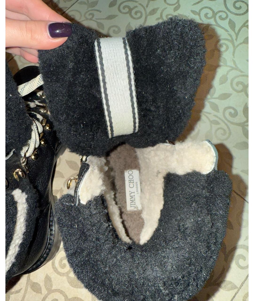 JIMMY CHOO Черные кожаные ботинки, фото 8