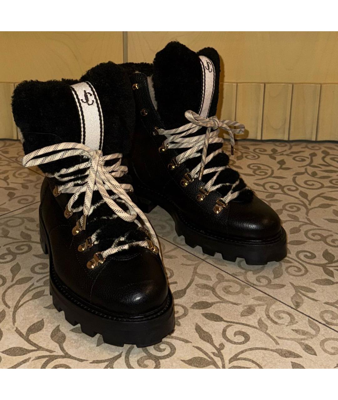 JIMMY CHOO Черные кожаные ботинки, фото 6