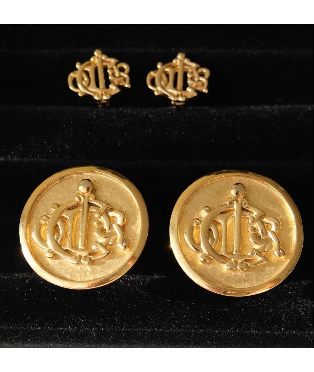 CHRISTIAN DIOR Золотые позолоченные клипсы, фото 7