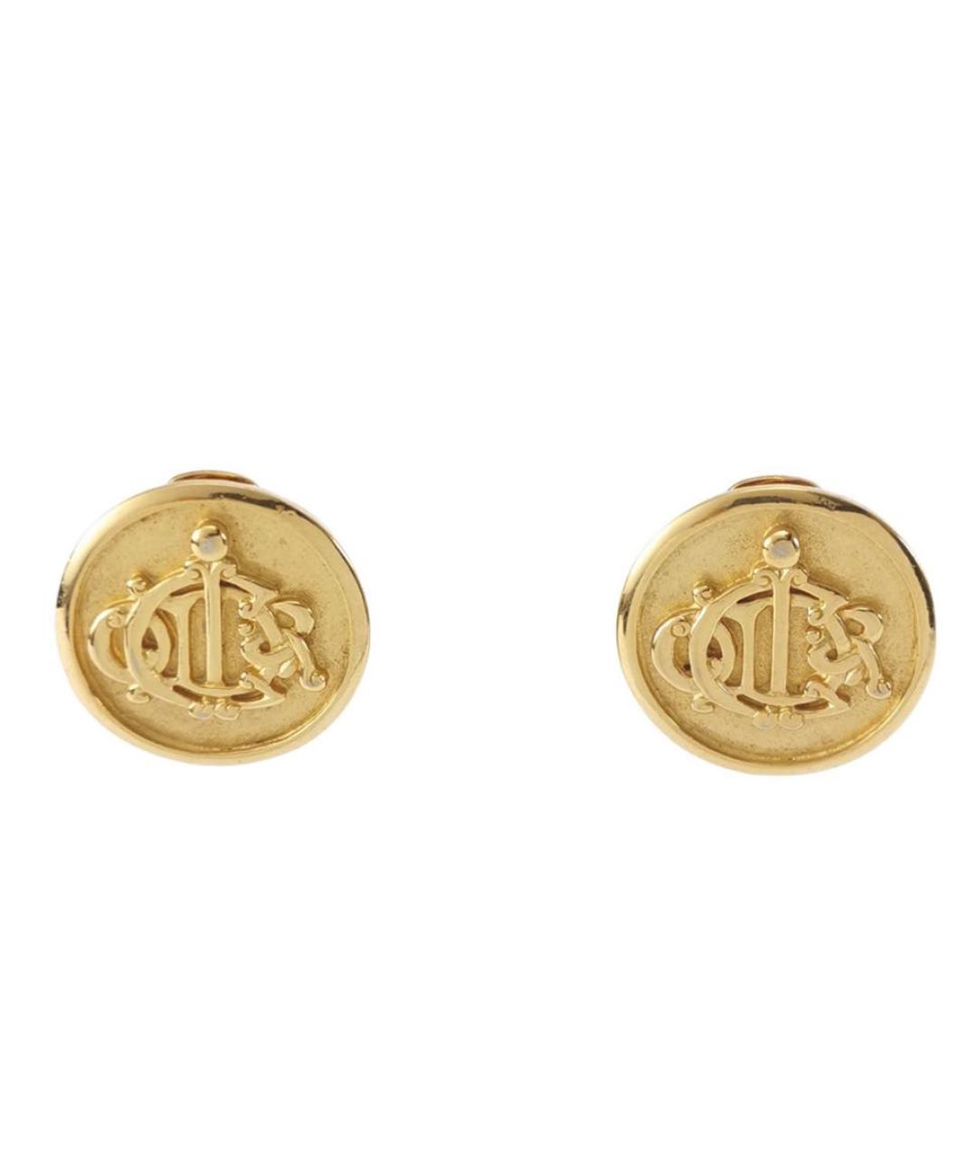 CHRISTIAN DIOR Золотые позолоченные клипсы, фото 8