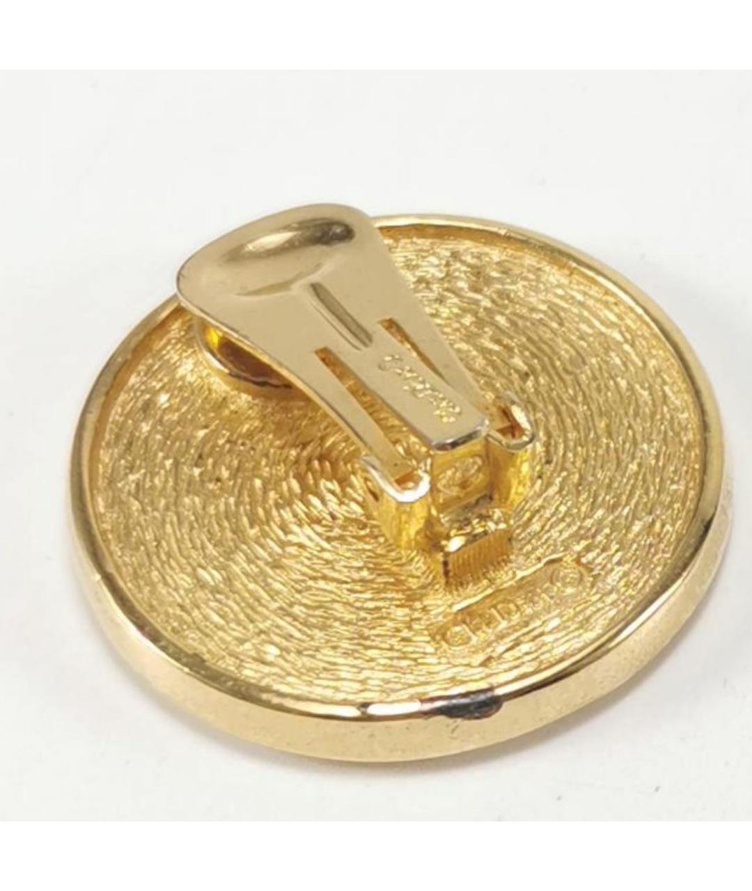 CHRISTIAN DIOR Золотые позолоченные клипсы, фото 4