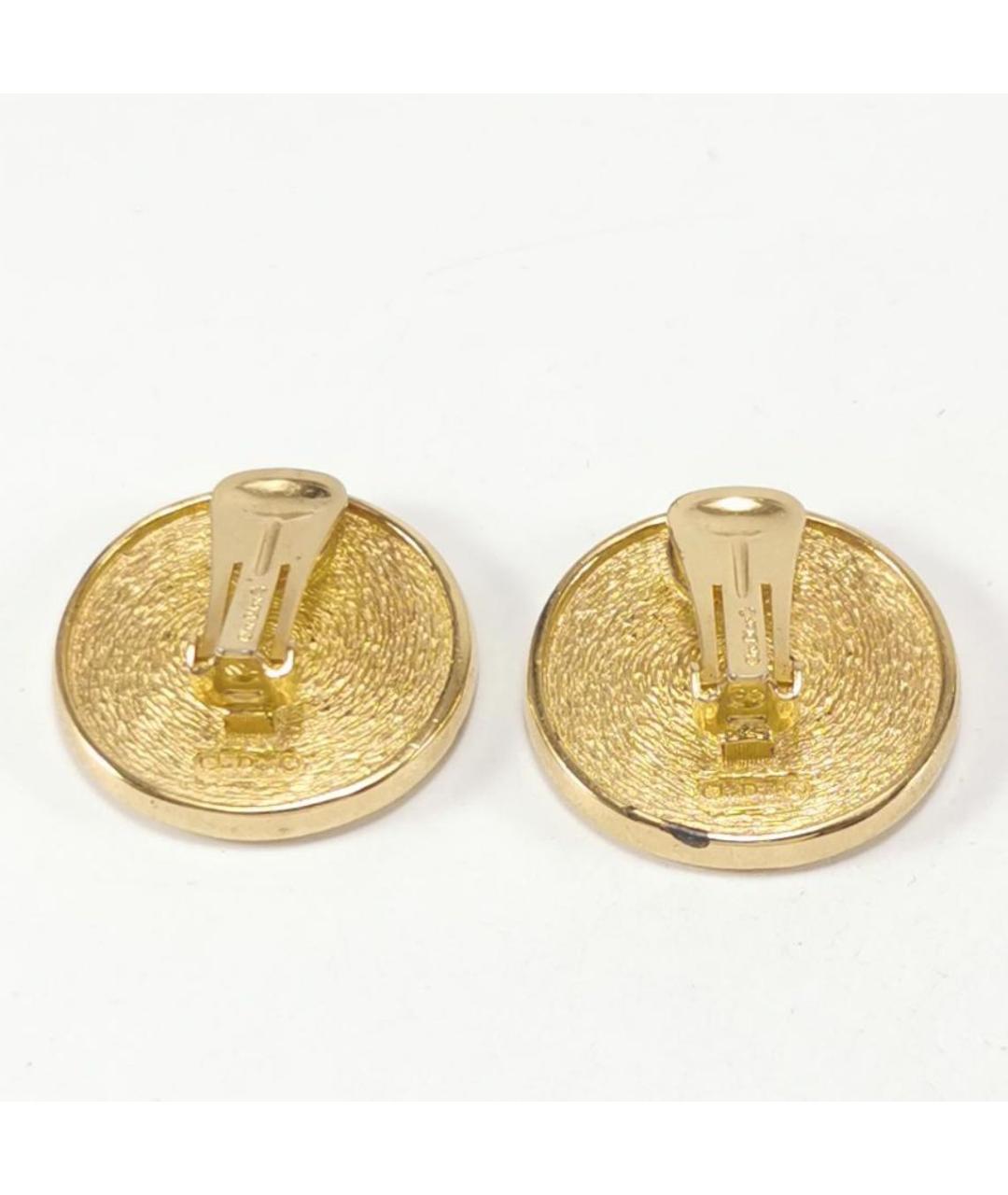 CHRISTIAN DIOR Золотые позолоченные клипсы, фото 3