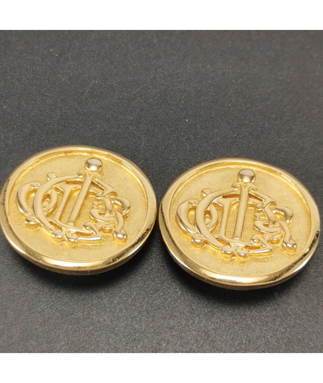 CHRISTIAN DIOR Золотые позолоченные клипсы, фото 5