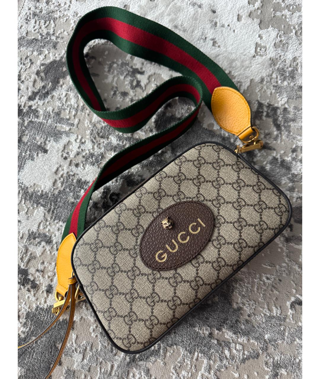 GUCCI Бежевая сумка через плечо из искусственной кожи, фото 4