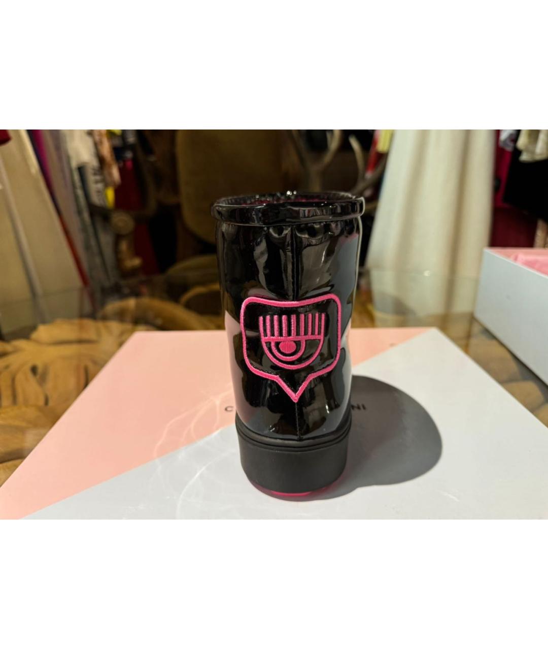 CHIARA FERRAGNI KIDS Черные сапоги из лакированной кожи, фото 6