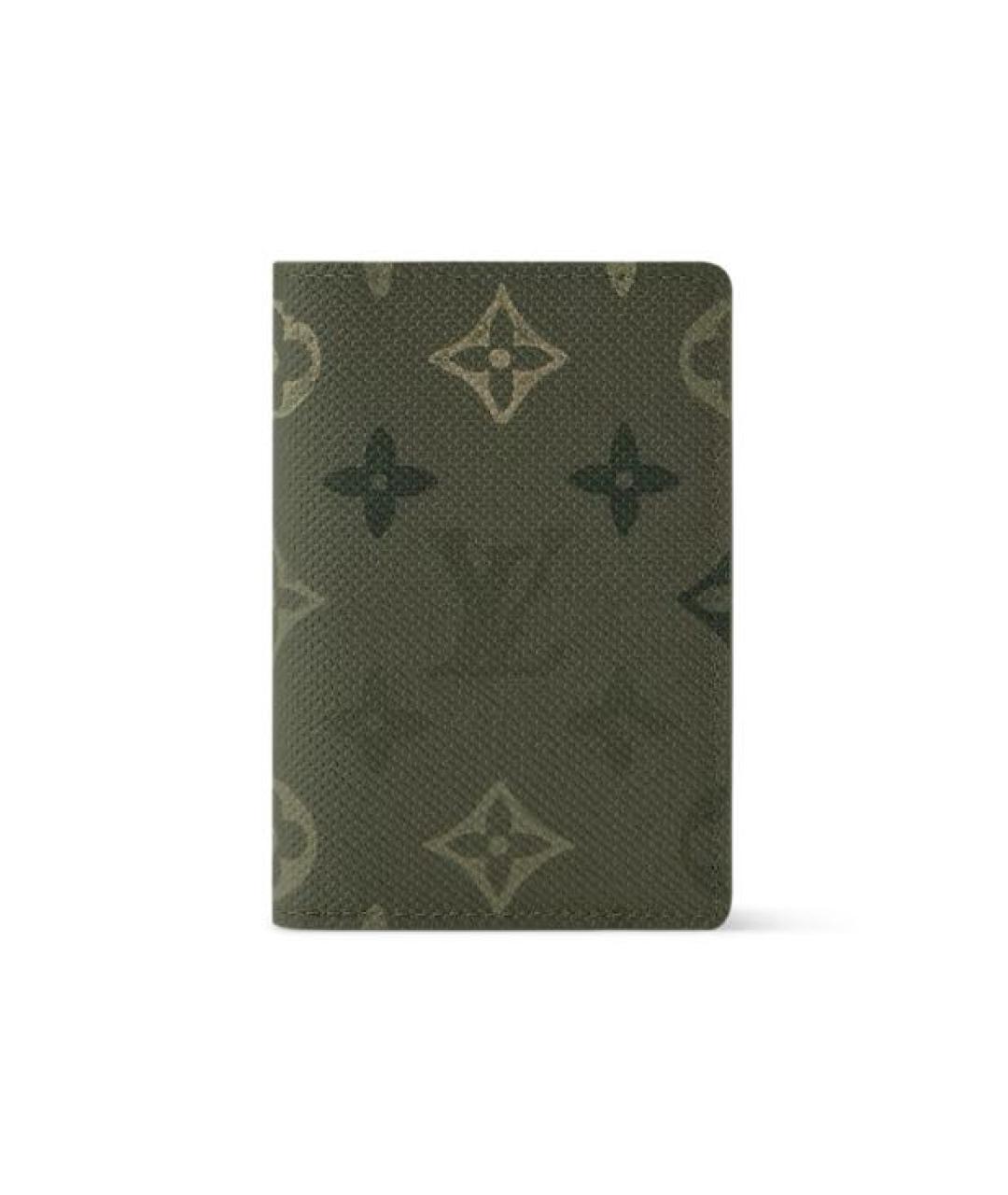 LOUIS VUITTON Хаки кожаный кошелек, фото 1