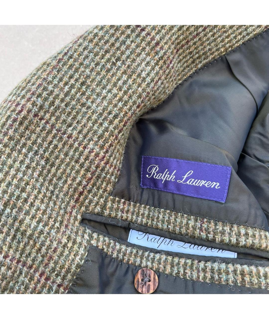RALPH LAUREN PURPLE LABEL Зеленый твидовый пиджак, фото 6